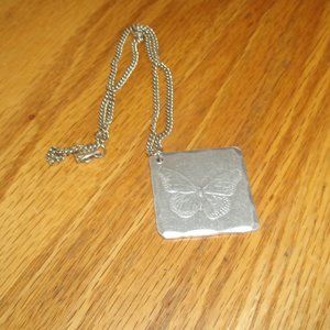 Wendell August aluminum necklace butterfly pendant